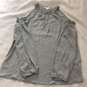 Maurices Cold Shoulder Beaded Neck Top - Size M